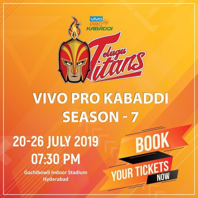 Telugu Titans Hyderabad Pro Kabaddi 2019 Ticket Booking Events Now