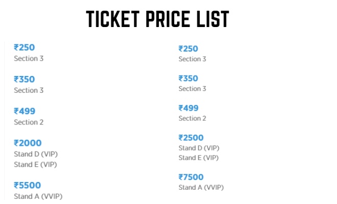 U Mumba Pro Kabaddi League 2019 Tickets Price List