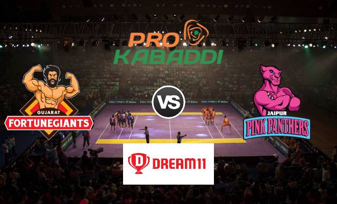 Gujarat Fortunegiants vs Jaipur Pink Panthers Dream11 Team Match 44 Pro Kabaddi 2019