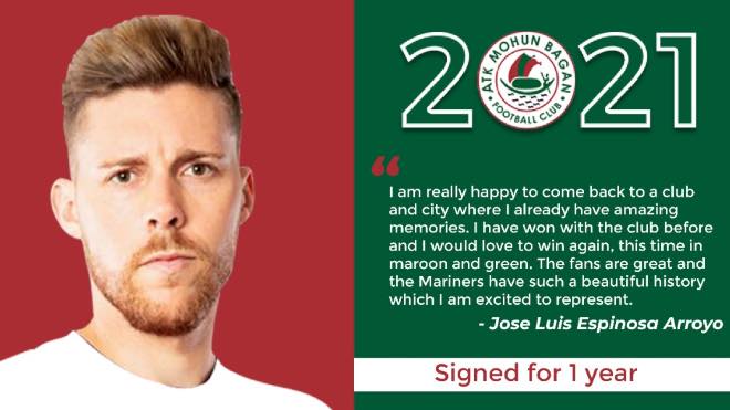 Jose Luis Espinosa Arroyo said after the signing for ATK Mohun Bagan FC