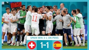 UEFA Euro 2020: Spain beat resilient Switzerland on penalties to advance to the final four