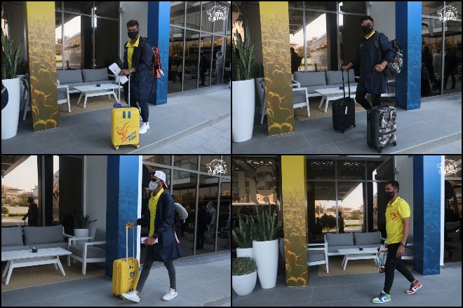 Chennai Super Kings at Dubai International Airport after touchdown