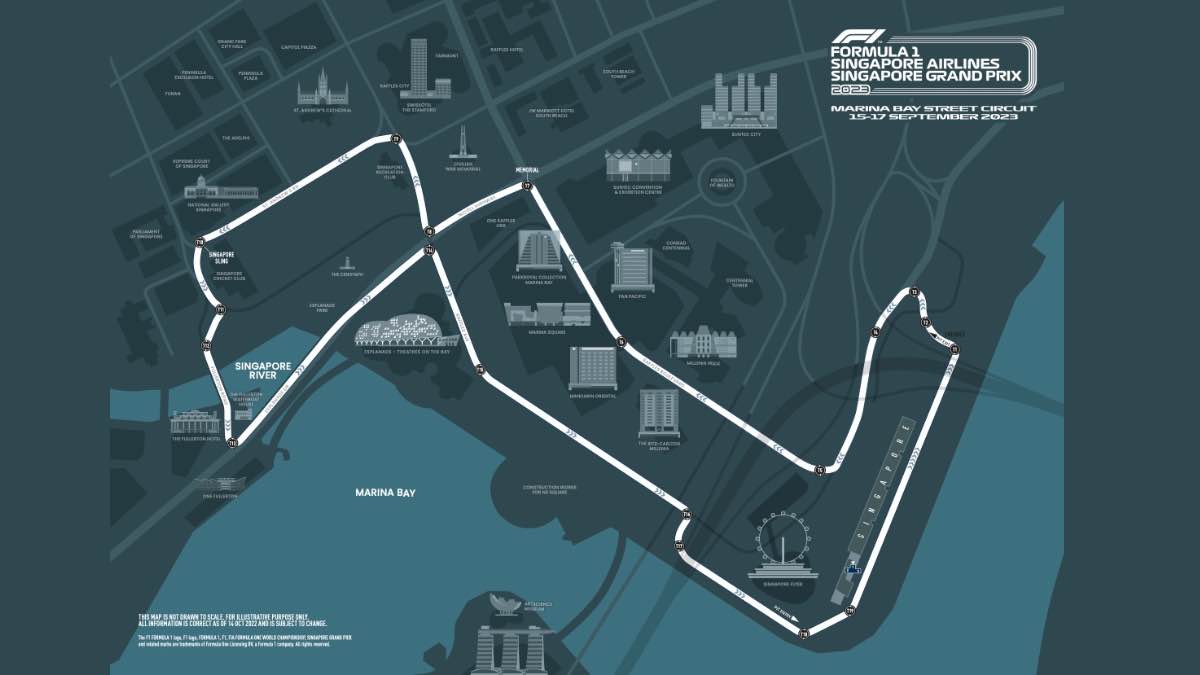 Formula 1 Singapore Airlines Singapore Grand Prix 2023 Track Layout