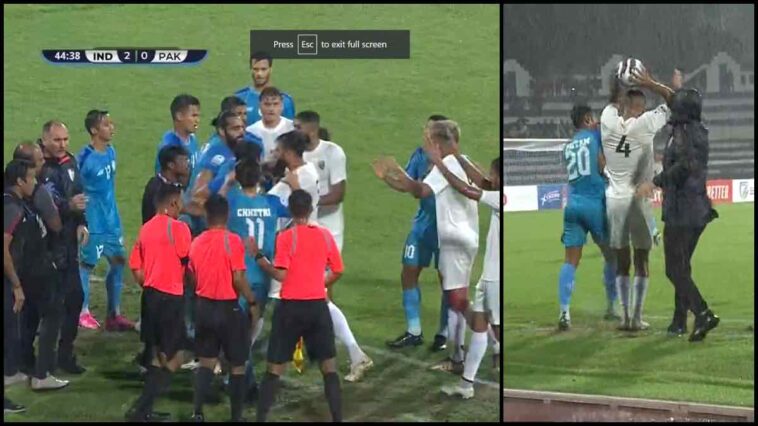SAFF Championship 2023: India, Pakistan football players break into fight during match